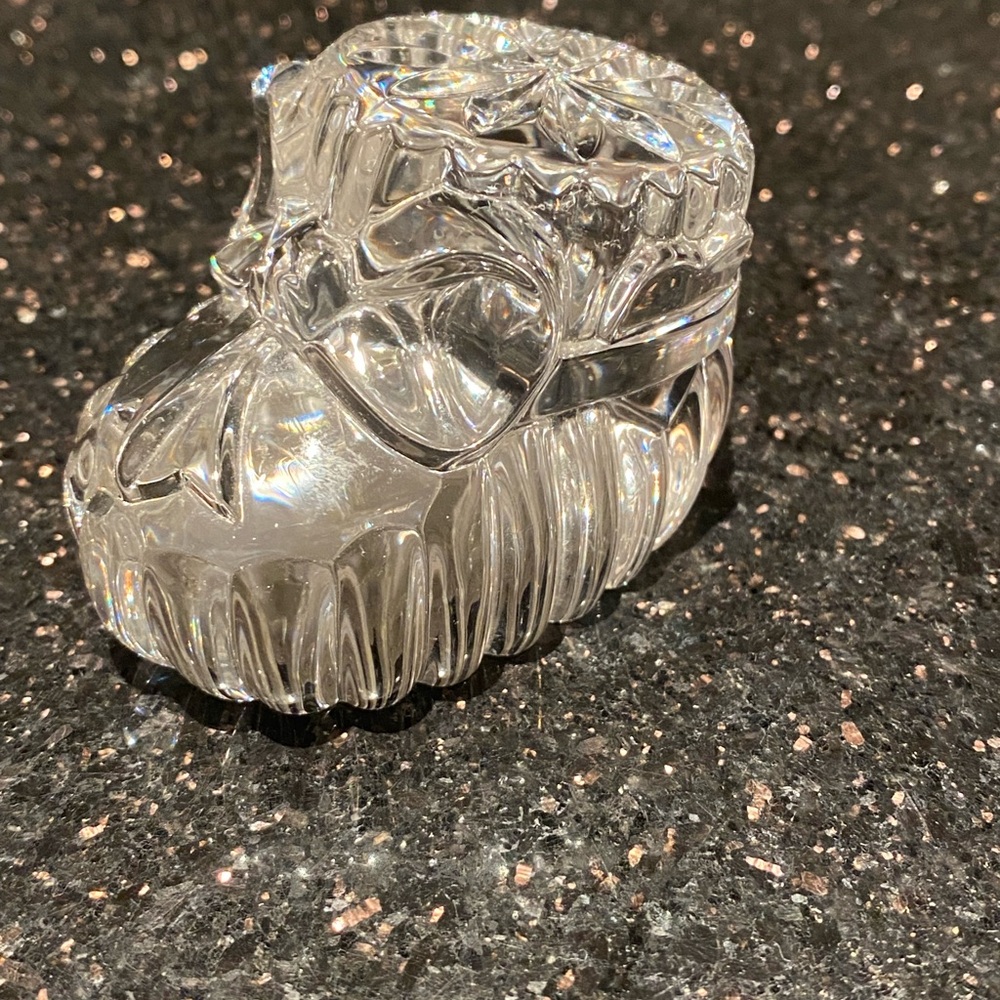 Vintage Crystal Baby Shoe/Bootie w/ Bow on top (Small) - Picture 2 of 8